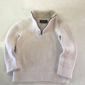 Place Men's Zip-Up Cream Sweater